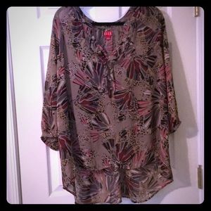 Flowy high-low hemmed blouse